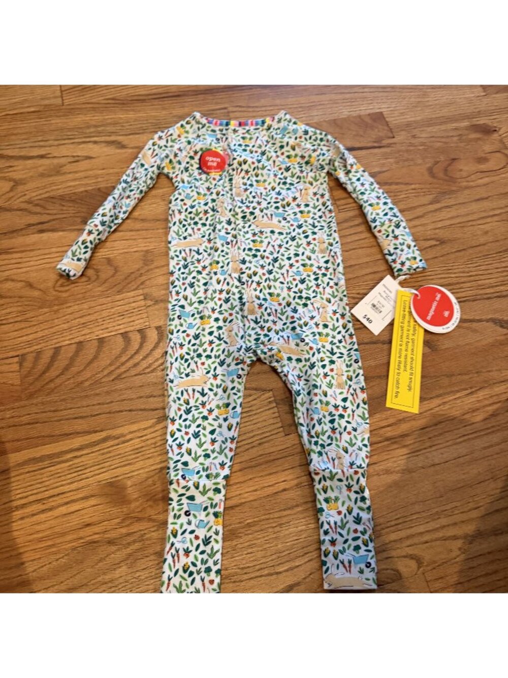 MAGNETIC ME BUNNY GARDEN PAJAMAS ONE PIECE 9-12 MONTHS NEW RABBITS